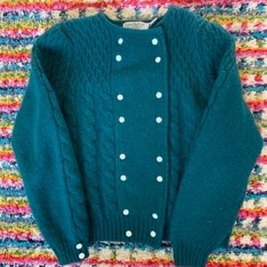 Wool sweater with flower buttons 36" bust